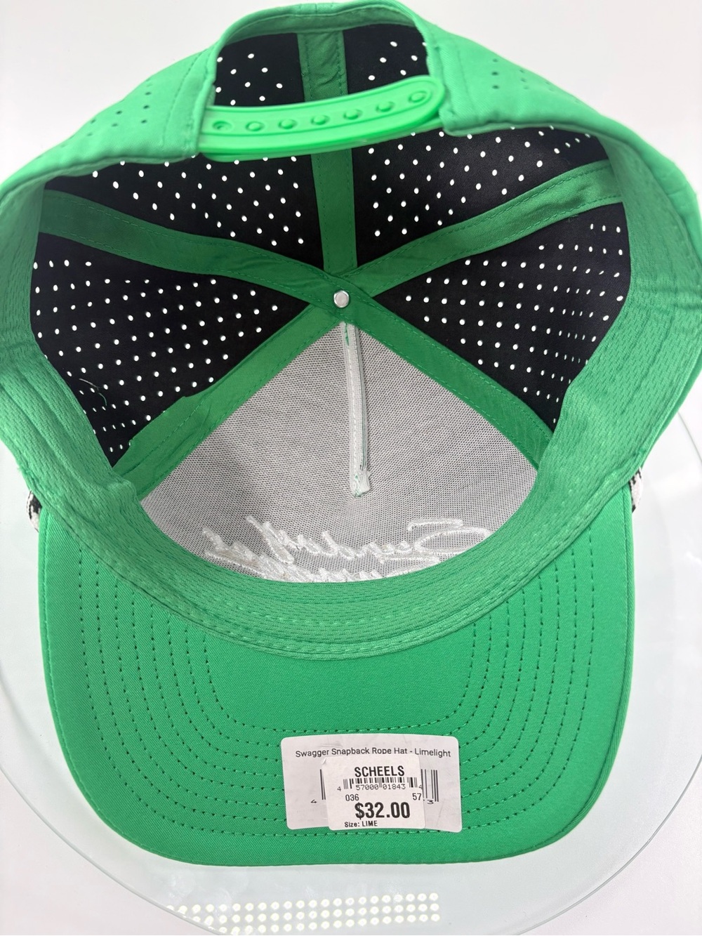 Sunday Swagger Snapback Rope Hat Limelight Green Performance Golf Embroidered - Picture 7 of 8